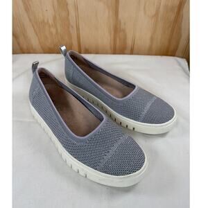 Vionic Uptown Skimmer Knit Mesh Flats Grey Arch Support Slip On 6.5 Travel
